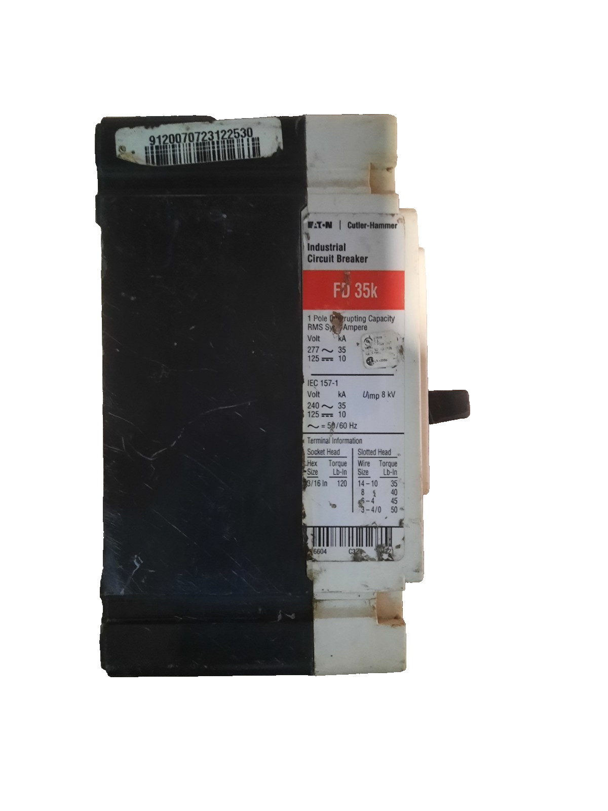 EATON Cutler-Hammer Industrial Circuit Breaker 6629C90G05 FD35K (AB 1657) 2C