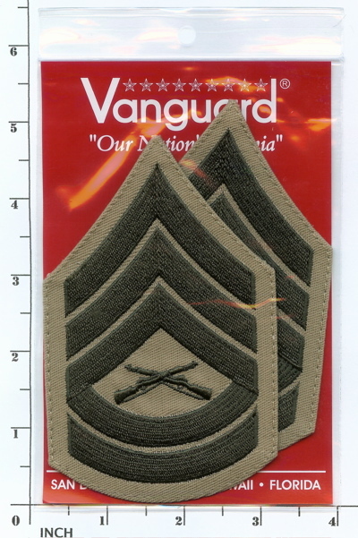 USMC Marines FEMALE Gunnery Sergeant Chevrons GUNNY GySgt E7 PATCH set for Khaki
