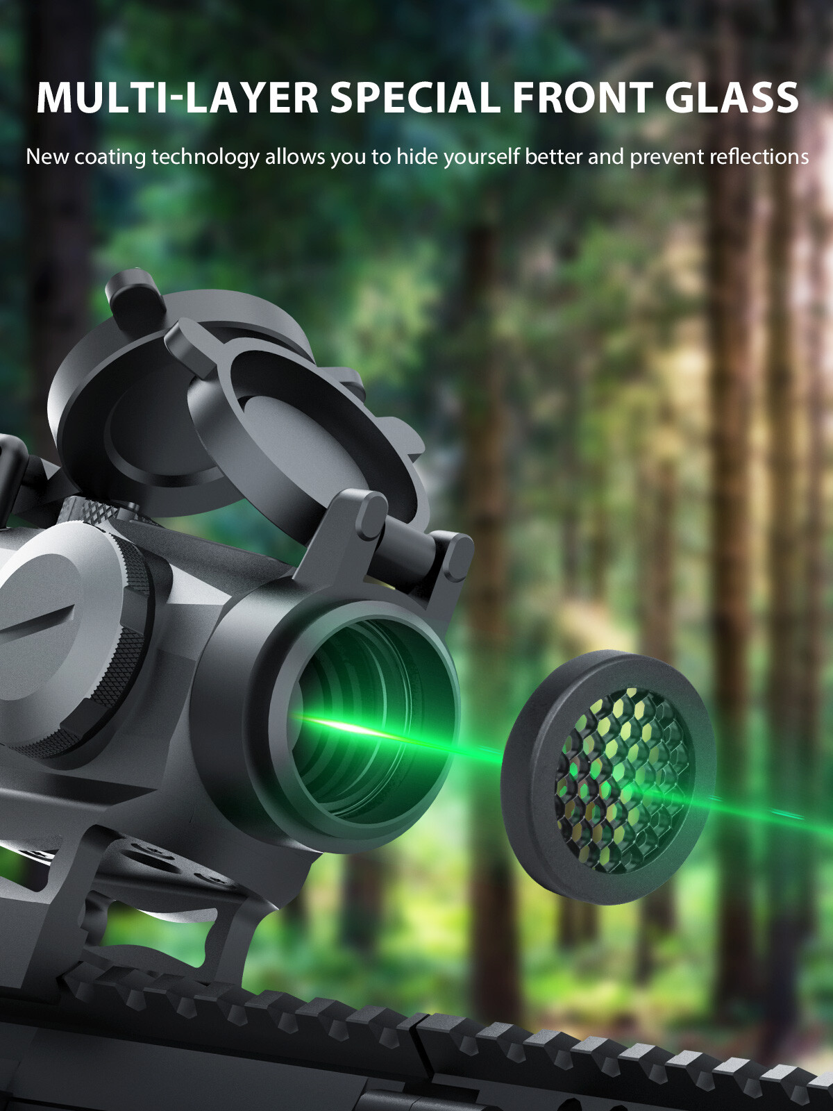 Green Dot Sight 2 MOA 1x20mm Quick Release Tactical Reflex with Mounts