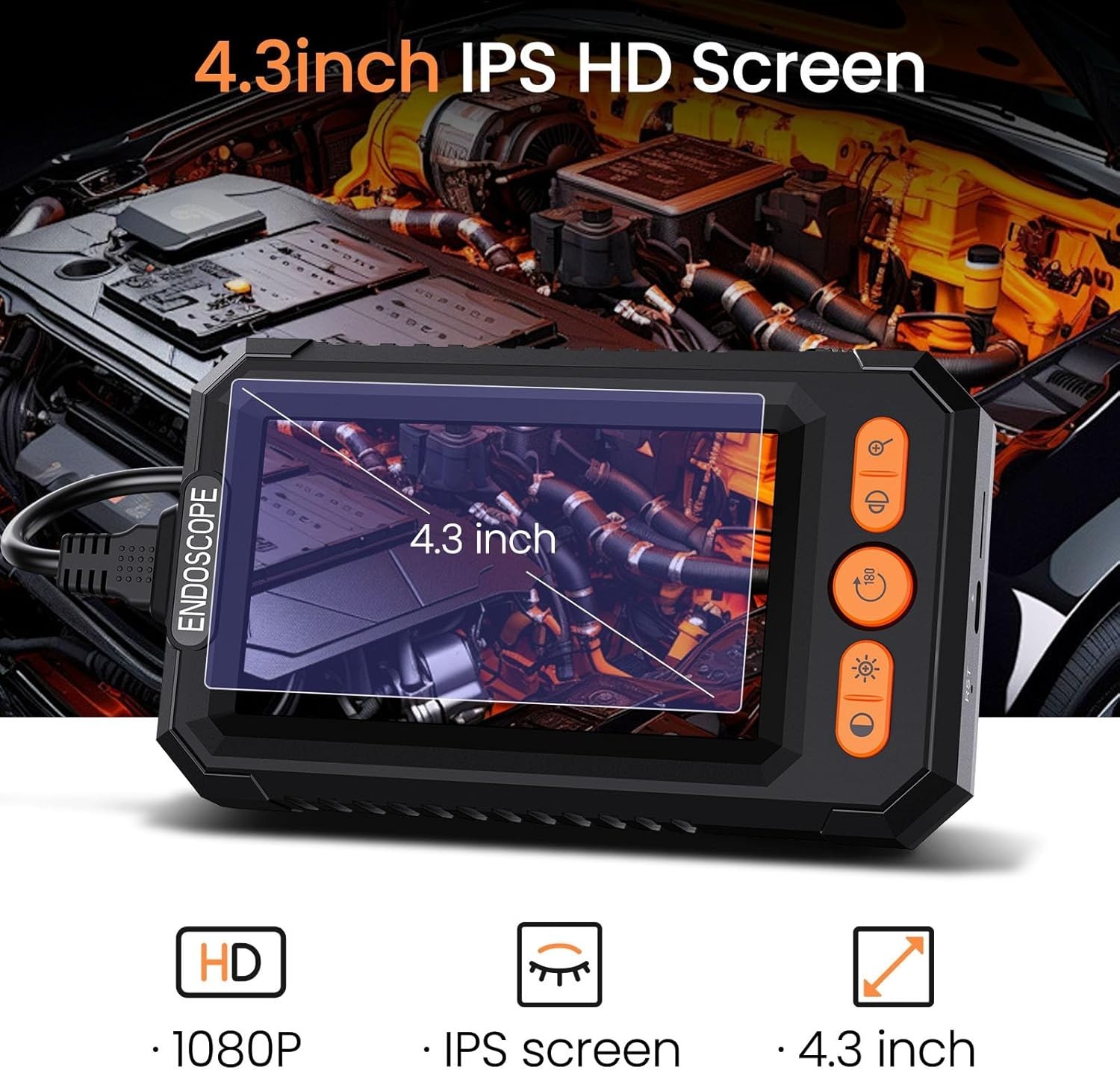 Camara Endoscopica Industrial 5m HD Boroscopio Impermeable Para Motor Automotriz