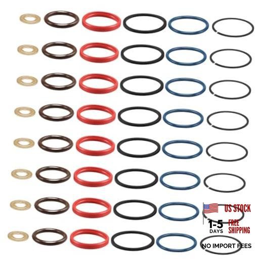 8 Set 7.3L Diesel Fuel Injector O-Ring Seal Kits Compatible with 1995-2003 F