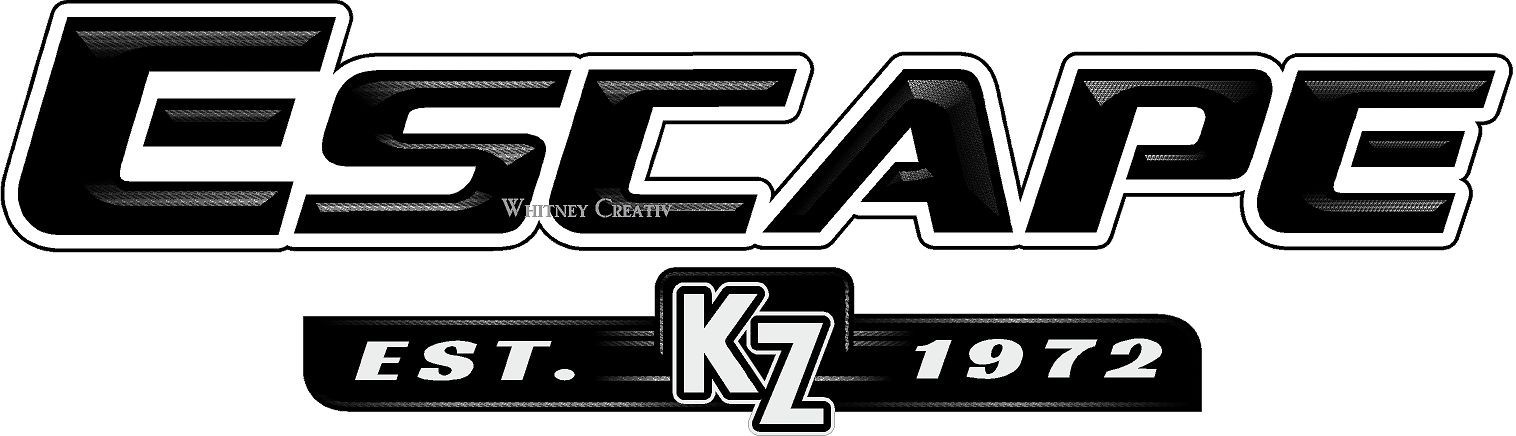 "Escape KZ" RV LOGO Graphic decal lettering  42"x12"