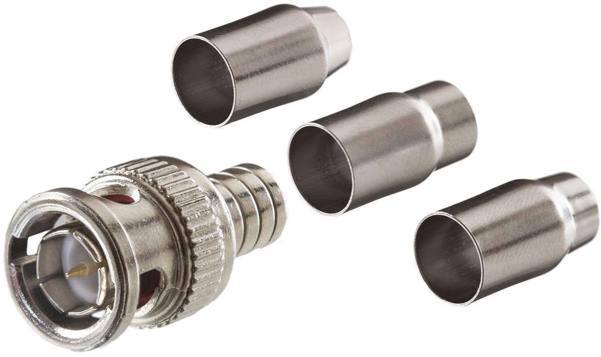 10 PCS Male 75Ohm BNC Crimp On Connectors For RG58 RG59 RG6 PVC TFE