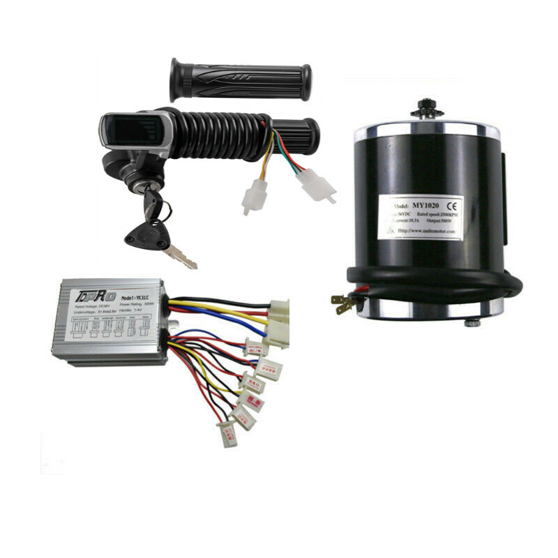 500W 36V Brush e-bike Motor Controller Key Throttle Grip for Go kart ATV Quad