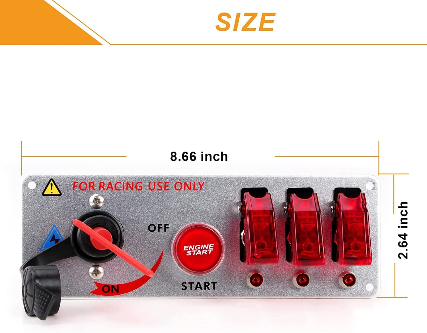 5-in-1 Ignition Switch Panel Engine Start Push Button LED 12V Toggle Racing Car