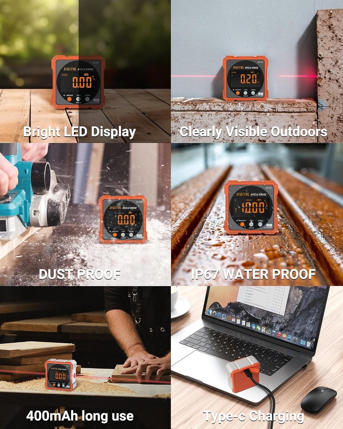 Compact Digital Level with Magnetic Base - Perfect for Home and Professional Use