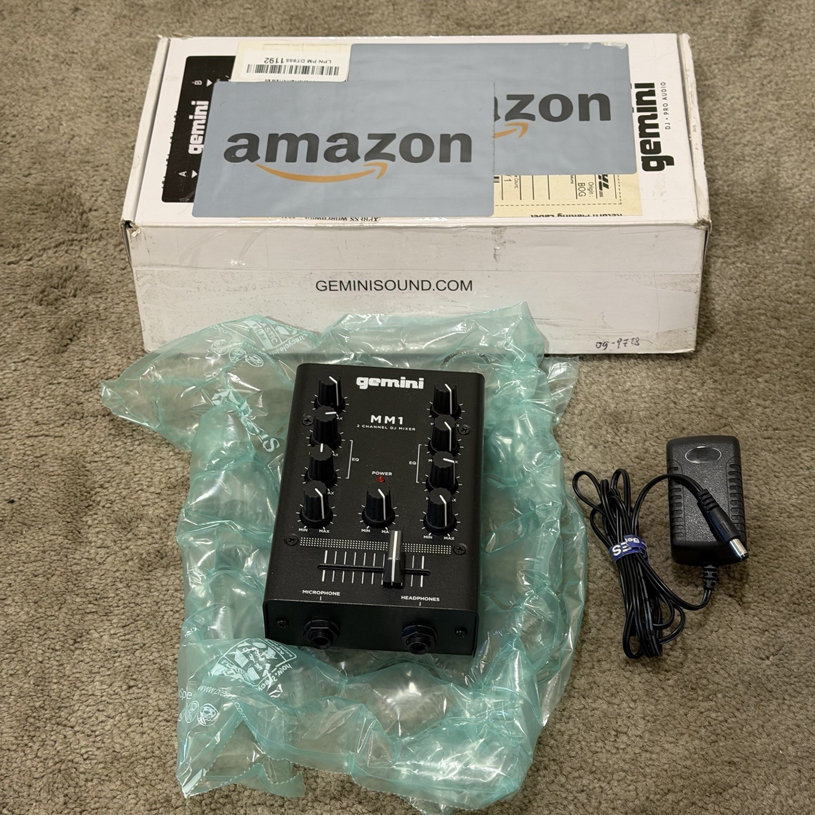 Gemini MM1 2 Channel Mini Analog DJ Mixer