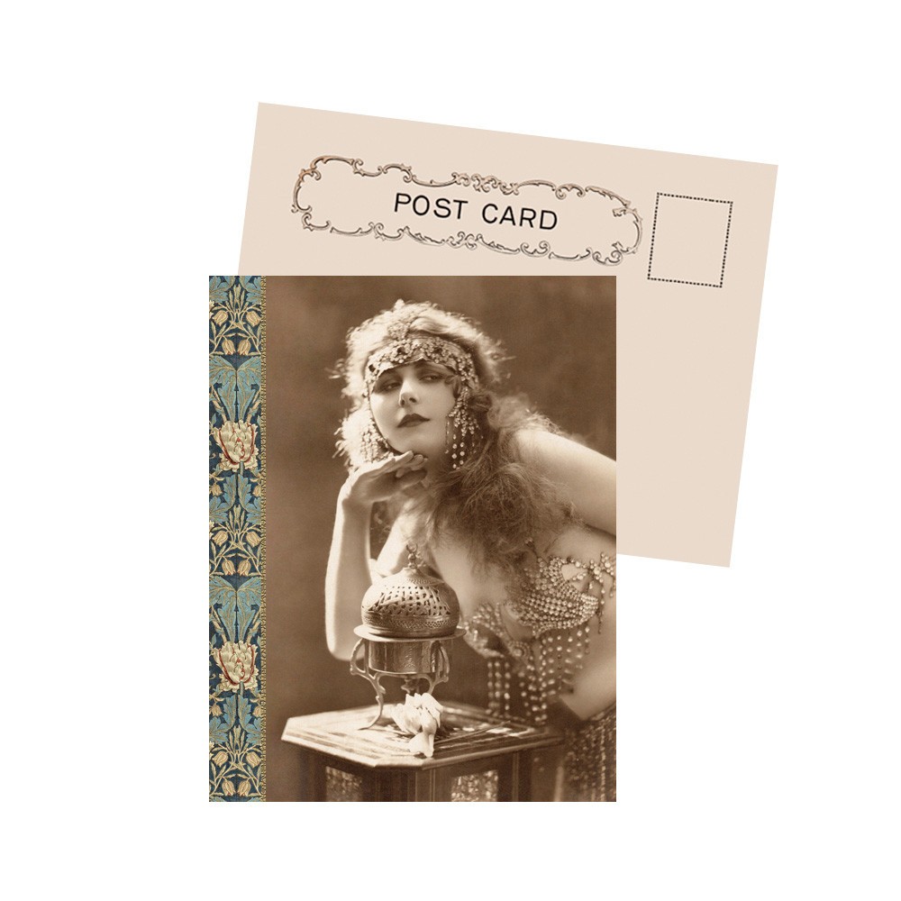 Art Nouveau Belly Dancer Lady New Antique Image Postcard