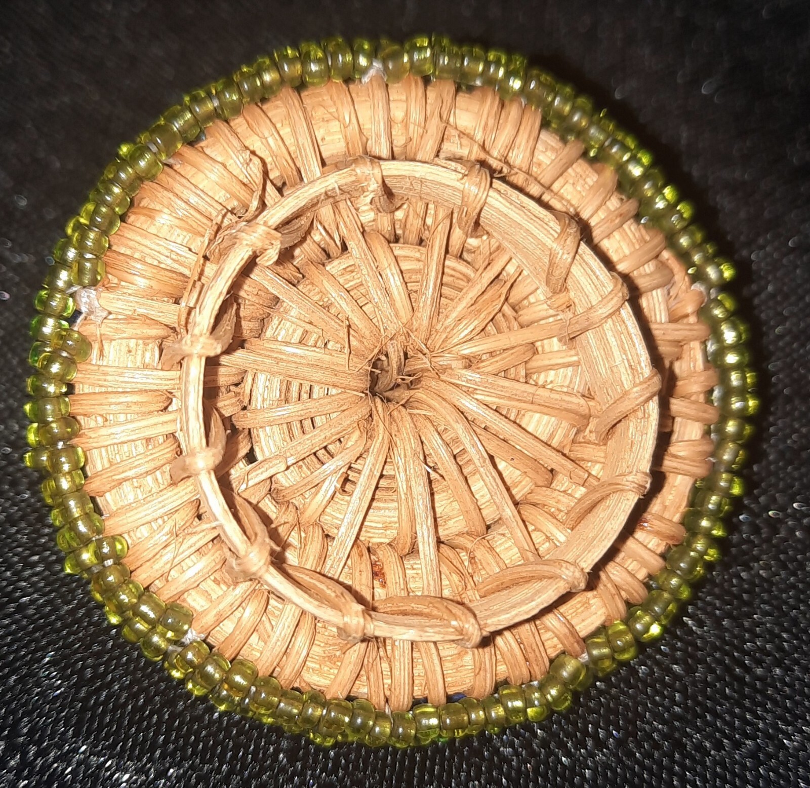 Seagrass Beaded Trinket Jar Mini Basket