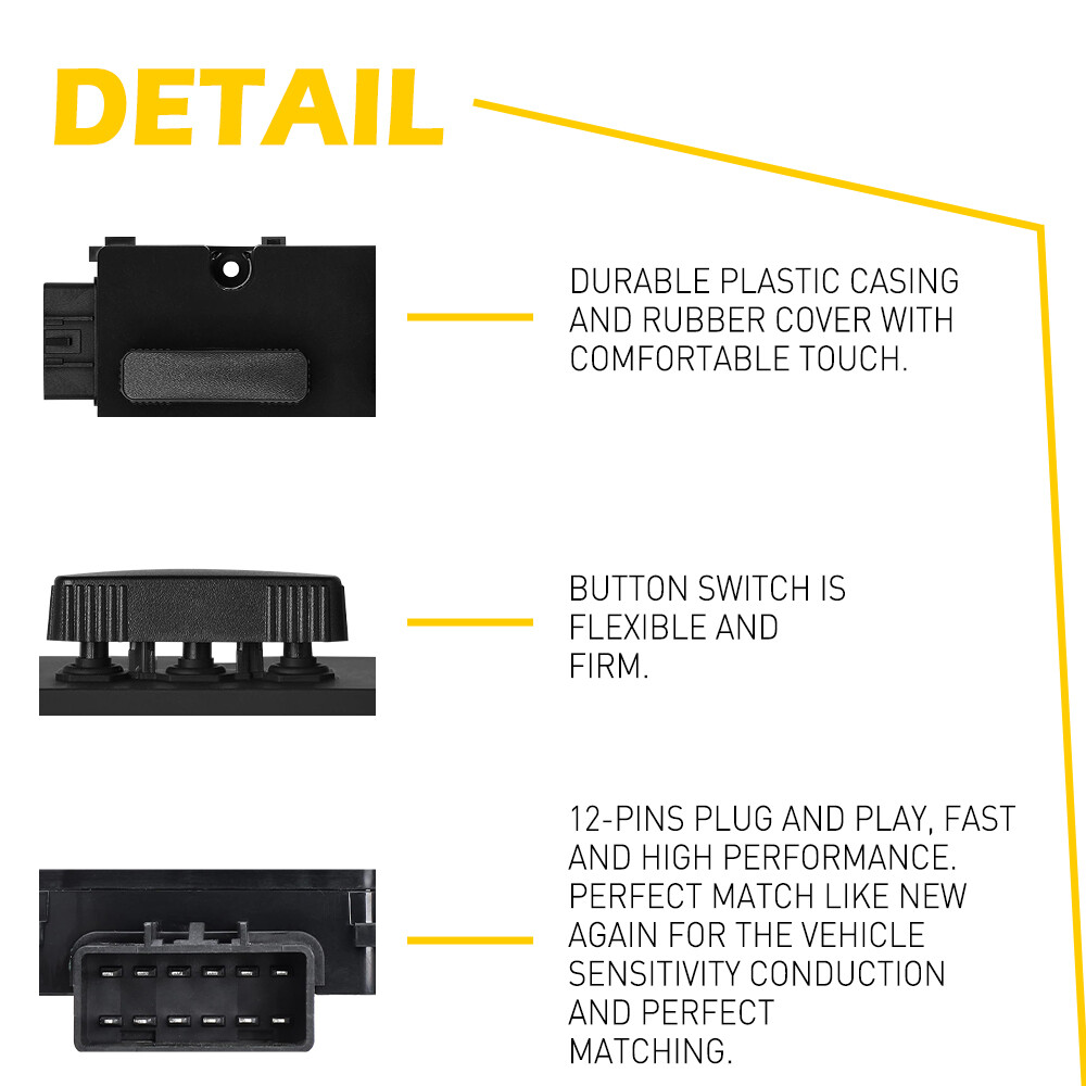 Driver Side Power Seat Switch For 1999-2006 GMC Sierra 1500 2500 3500 Waterproof