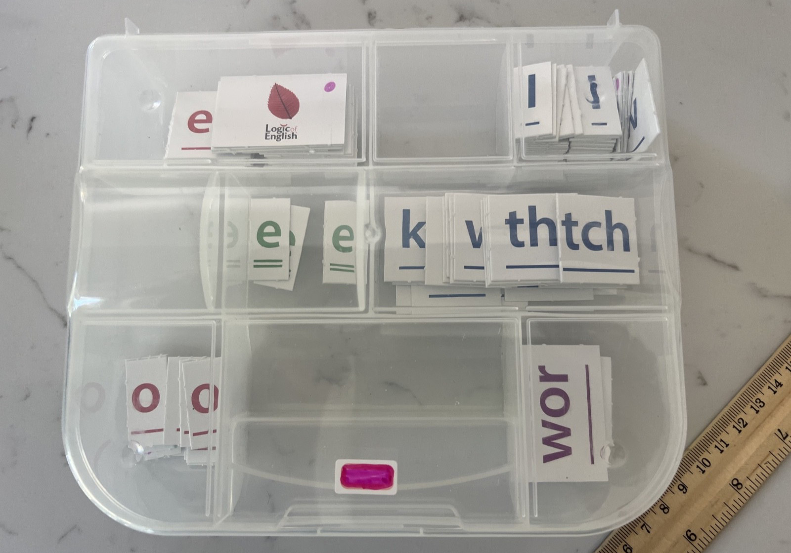 Logic Of English Phonogram Game Tiles in Sorting Box - Used-Good- Condition