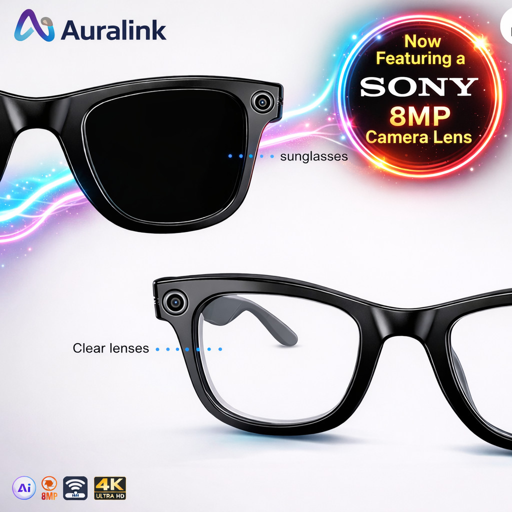 HD Camera Smart Glasses AI Voice Control | Photo Recognition | Translation| IP67