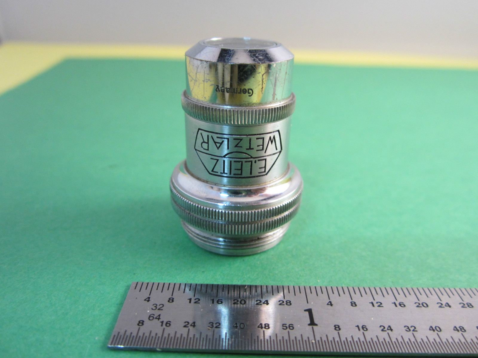 MICROSCOPE PART LEITZ WETZLAR GERMANY OBJECTIVE 3.2X AS IS OPTICS BIN#14