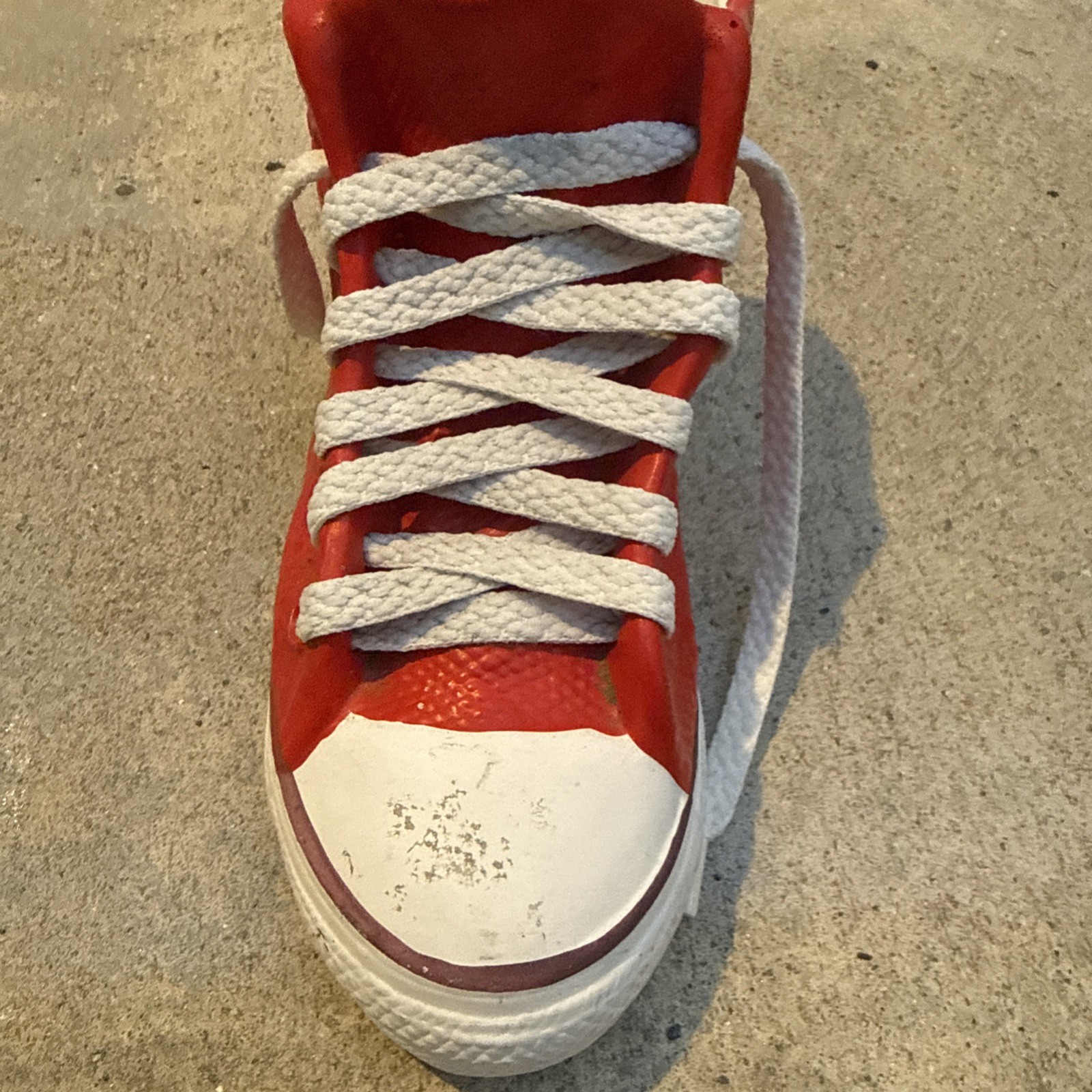 Vintage Red And White Converse Planter