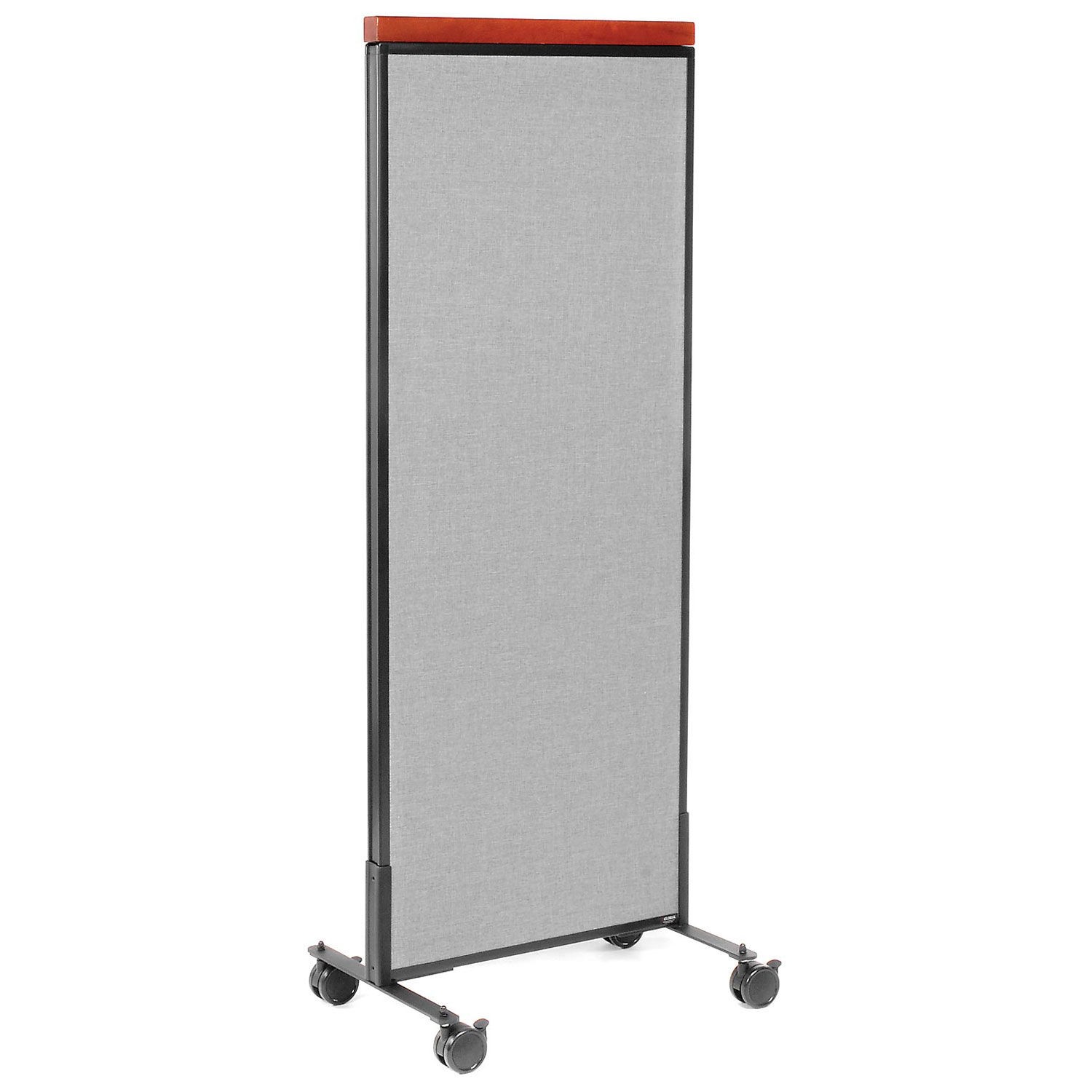 24-1/4"W x 64-1/2"H Mobile Deluxe Office Partition Panel Gray