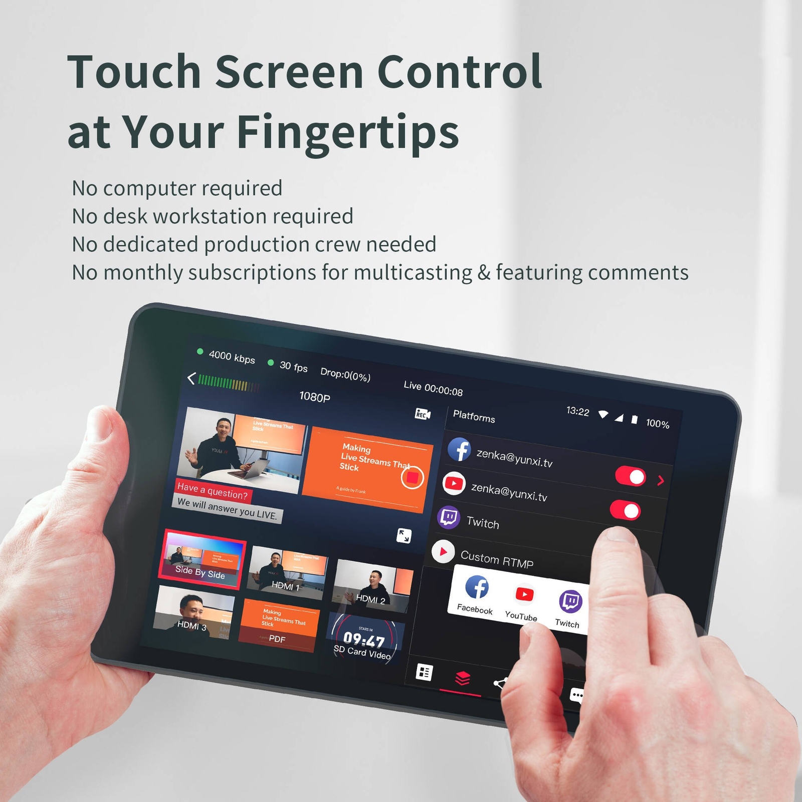 YoloLiv YoloBox Pro Multi-Camera Live Streaming Studio Encoder Recorder Switcher
