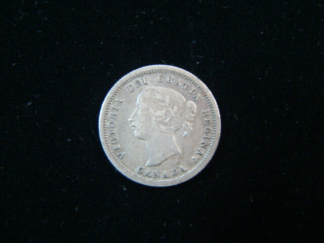 Canada 1870 Silver 5 Cents Wide Flat Border Very Fine+ KM#2 11117
