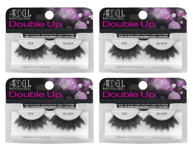 Lot 4 - ARDELL Double Up 203 Black Strip Eyelashes