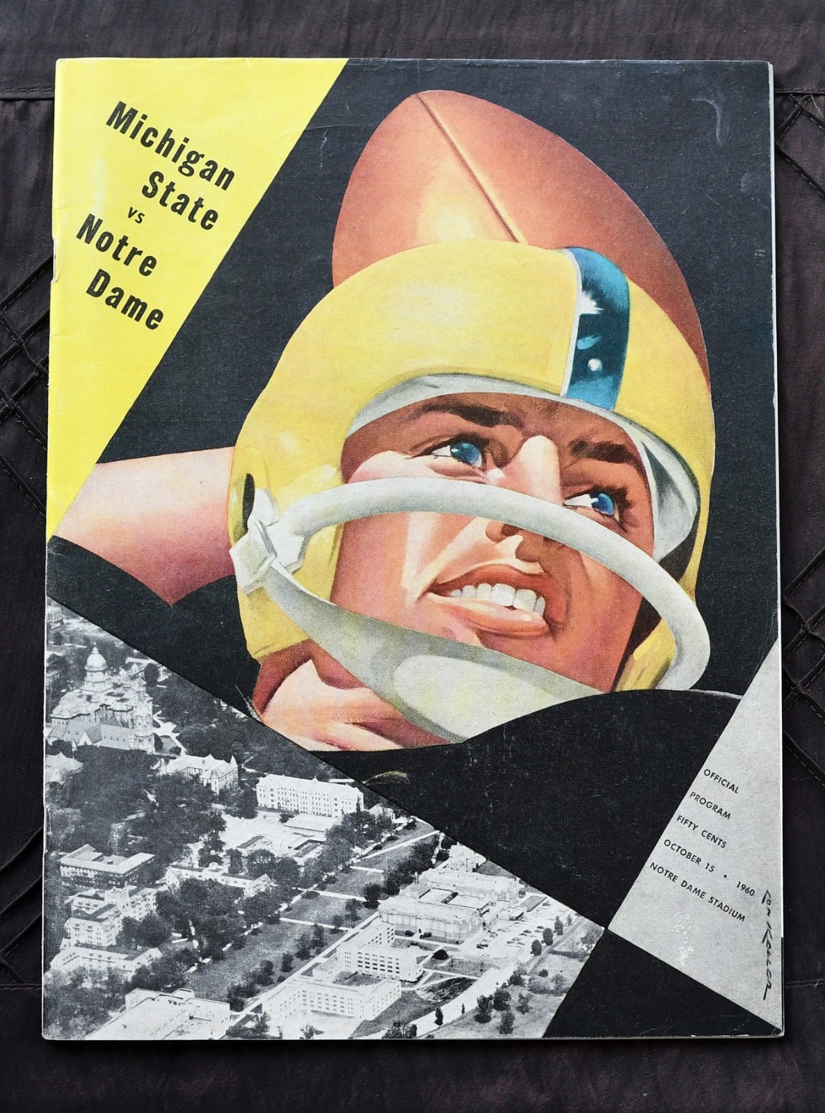 1960 Notre Dame Fighting Irish v Michigan State Football Program. Studebaker Add