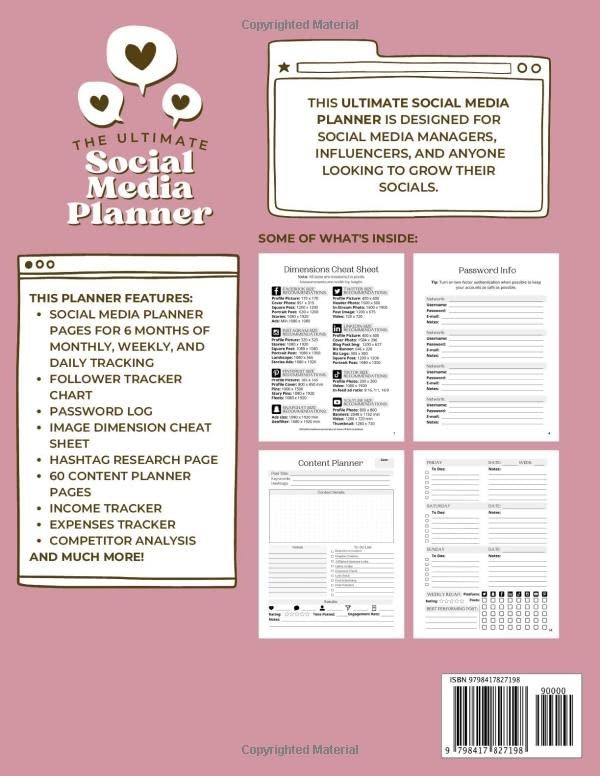 Social Media Planner: Social Media Planner and Tracker for Influencers and Socia