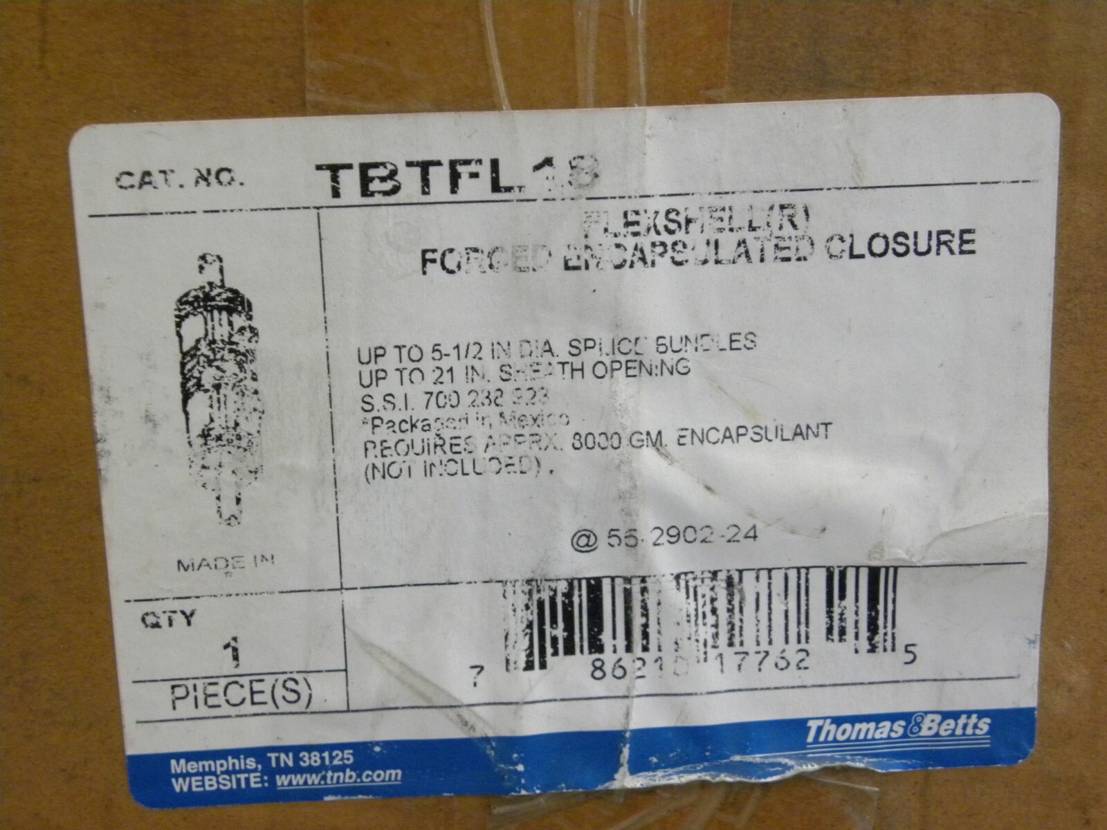 TBTFL18 Thomas Betts Belden Ethernet Cables Networking FLEX-SHELL CLOSURE, LARGE