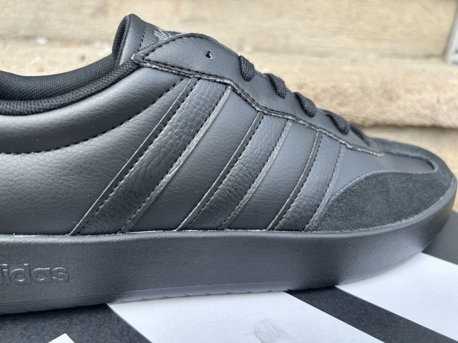 Adidas Barreda Shoes Black Leather Suede Sneakers JR1321 Men's Sneakers gazelle