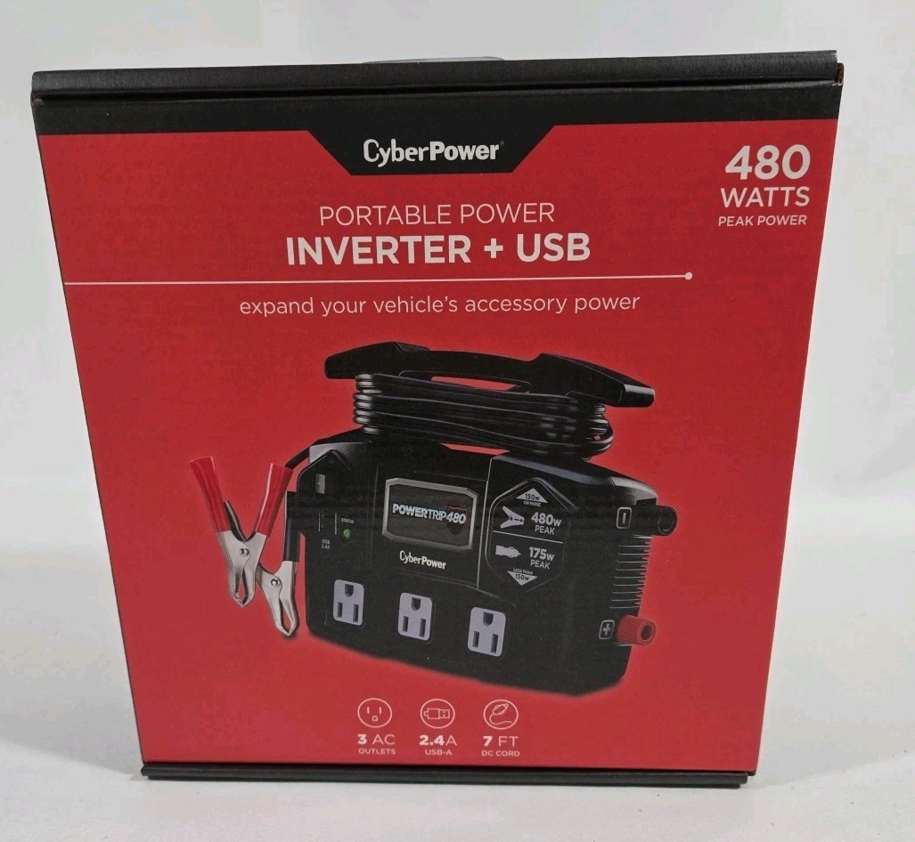 CyberPower PowerTrip 480 Power Inverter Blk (120V 480 Watt Peak Power FREE SHIP