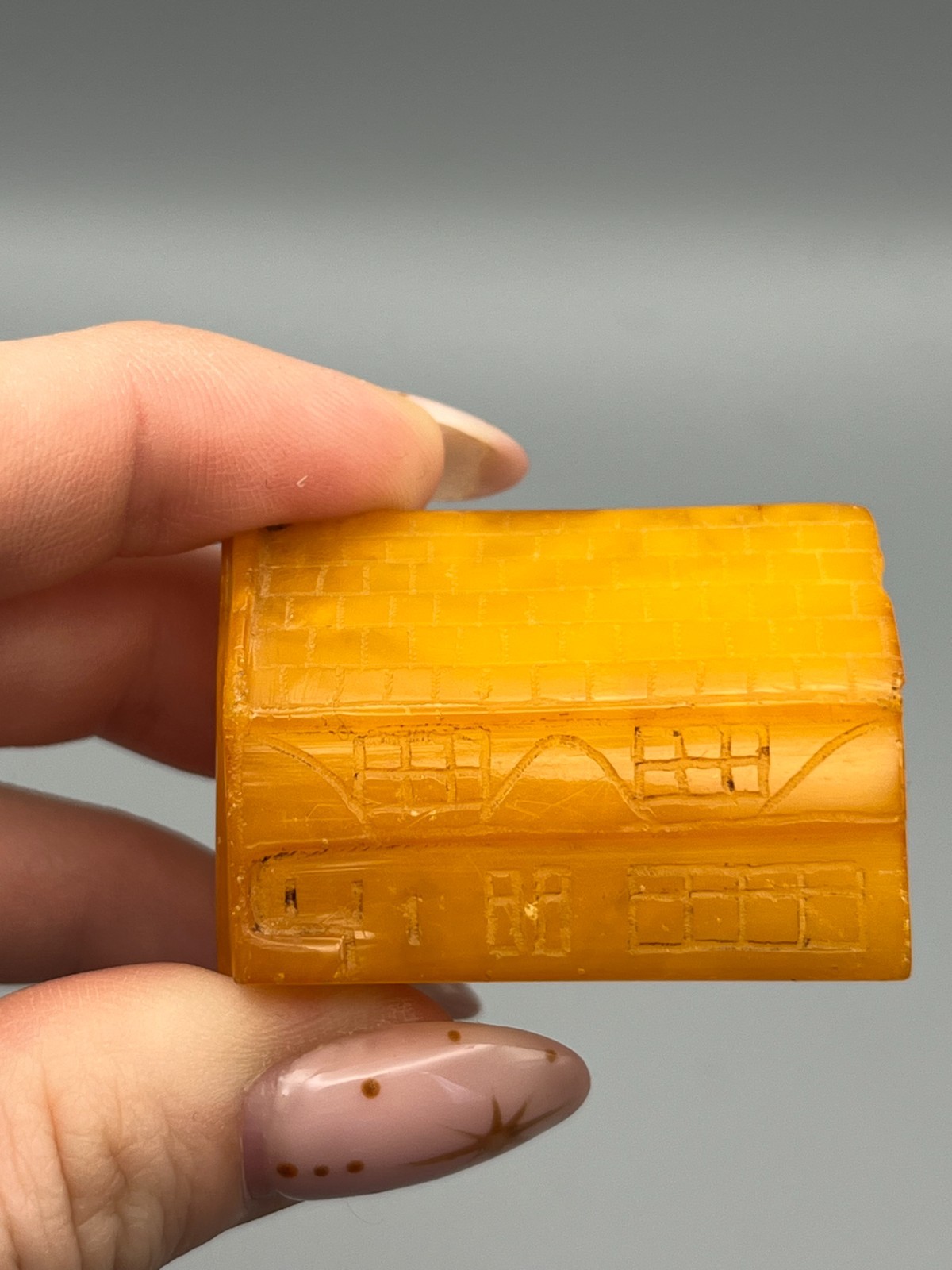 Vintage Butterscotch Amber House Figure