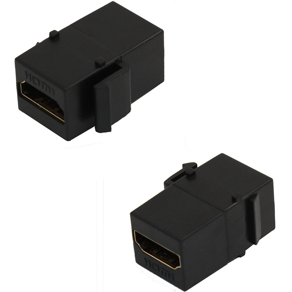 2x HDMI Keystone Jack Female to Female Coupler Snap-in Insert Adapter Wall Plate