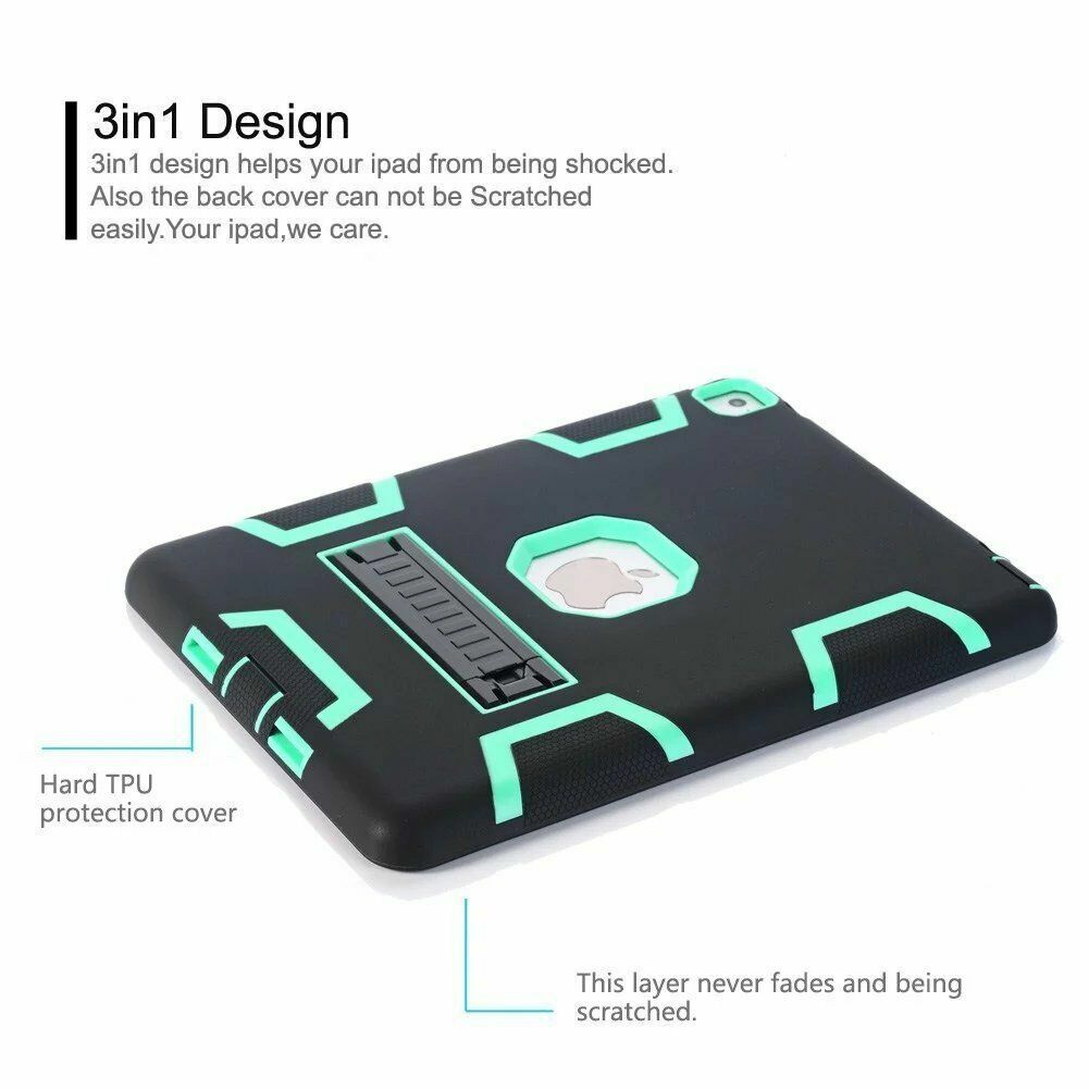 For iPad 6th/5th Gen Case 9.7" Shockproof Heavy Duty Cover + Screen Protector