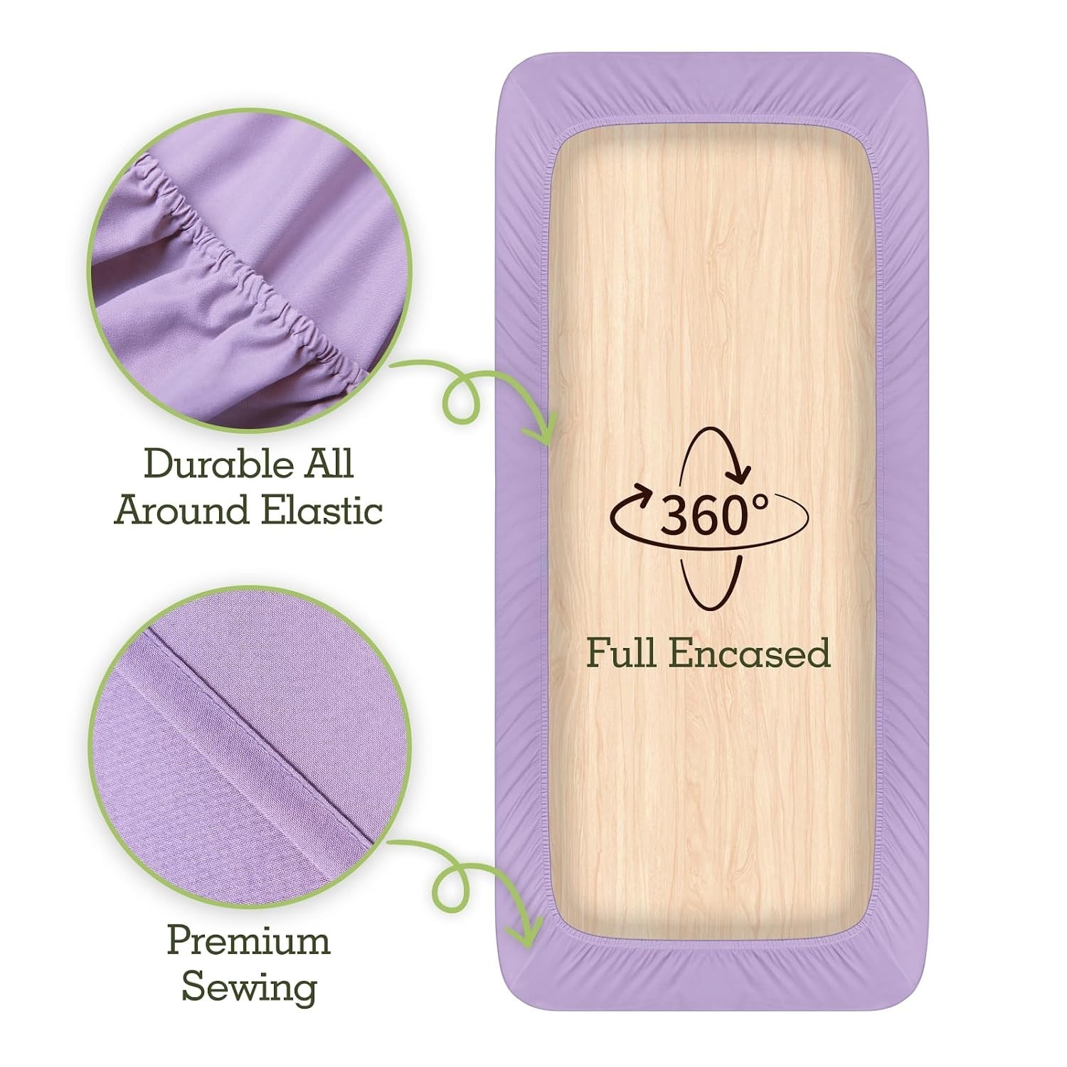 3-Piece Professional Massage Table Sheets Set - Soft Microfiber, Lavender