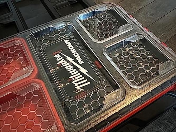 Impact bit holder insert for Packout Low Profile Organizers (7 Compartment Red