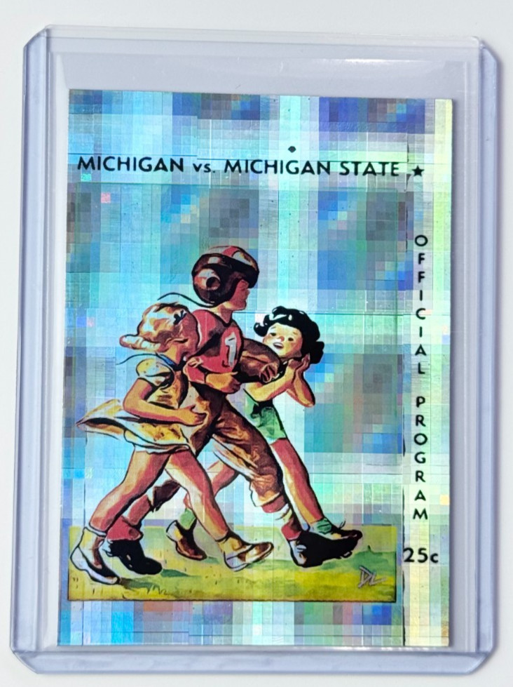 1937 Michigan Vs. Michigan State Artist Signed Program Refractor Card 1/1