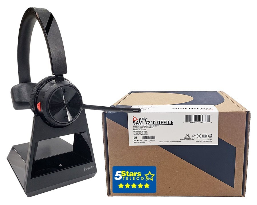 Plantronics Poly Savi 7220 Office Wireless Headset (213020-01, 7W6D5AA#ABA) New