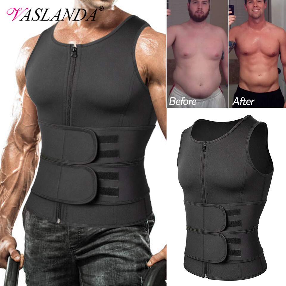 Fajas Sauna Reductoras Abdomen Para Hombres Chaleco Perdida Peso Quemar Grasa U