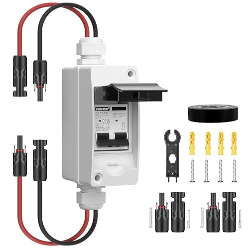 Solar Panel Disconnect Switchmp DC AC Miniature Circuit 500V Box & Wire 63A