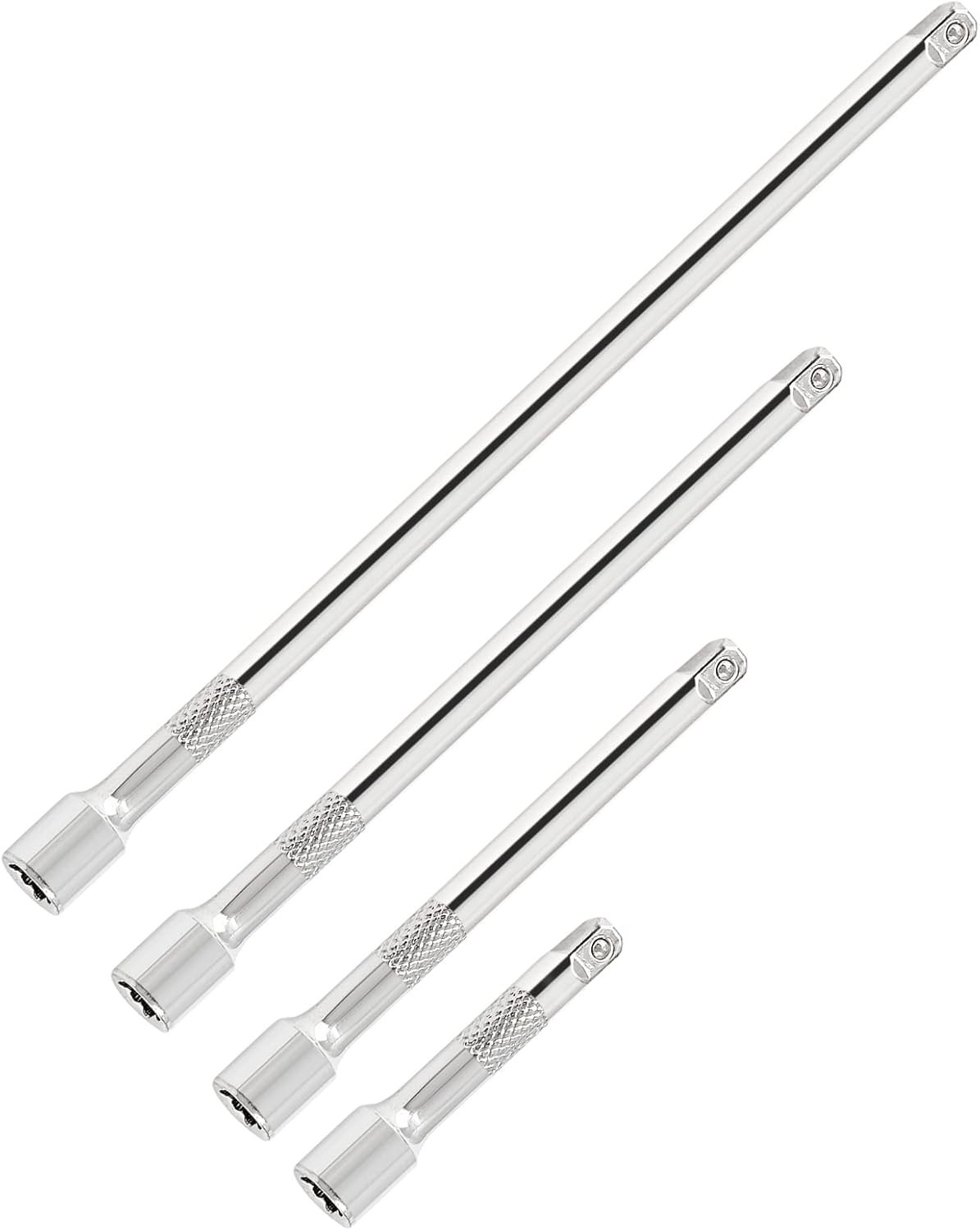 4pcs 1/4" Drive Socket Extension Set Cr-V Steel Polished 2"/4"/6"/10"