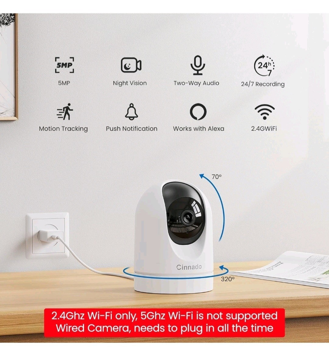 Cinnado D1, 2k Indoor Security Camera