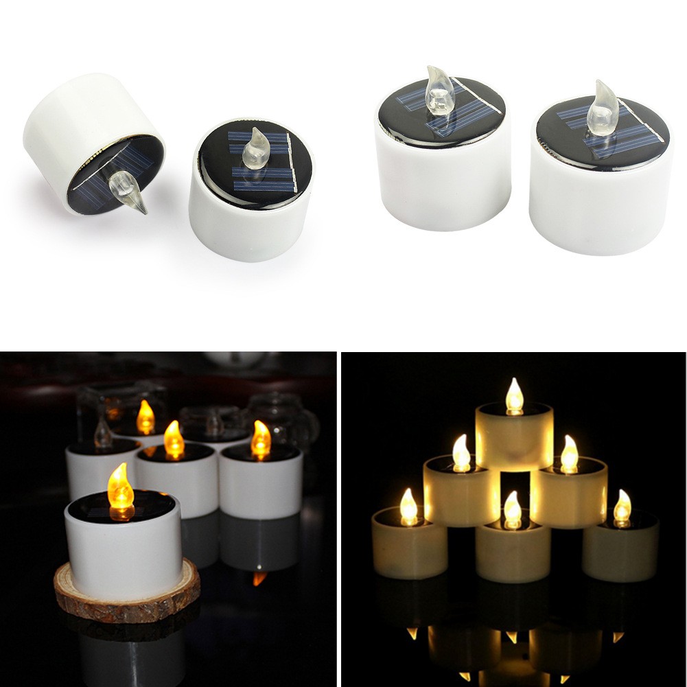 1pcs Waterproof Electric Candle Simulation Flameless Solar LED Candle Light zz
