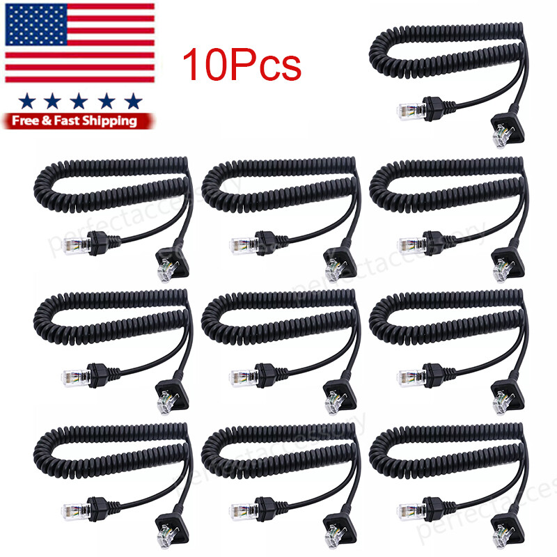 10PCS Microphone Cable Cord For Kenwood Radio KMC-30 KMC-35 KMC-36 Mic
