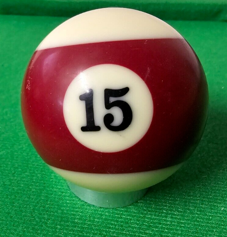 VTG Replacement Billiard Pool Ball 2 1/4" Diameter Std # 15 Stripe Burgundy***
