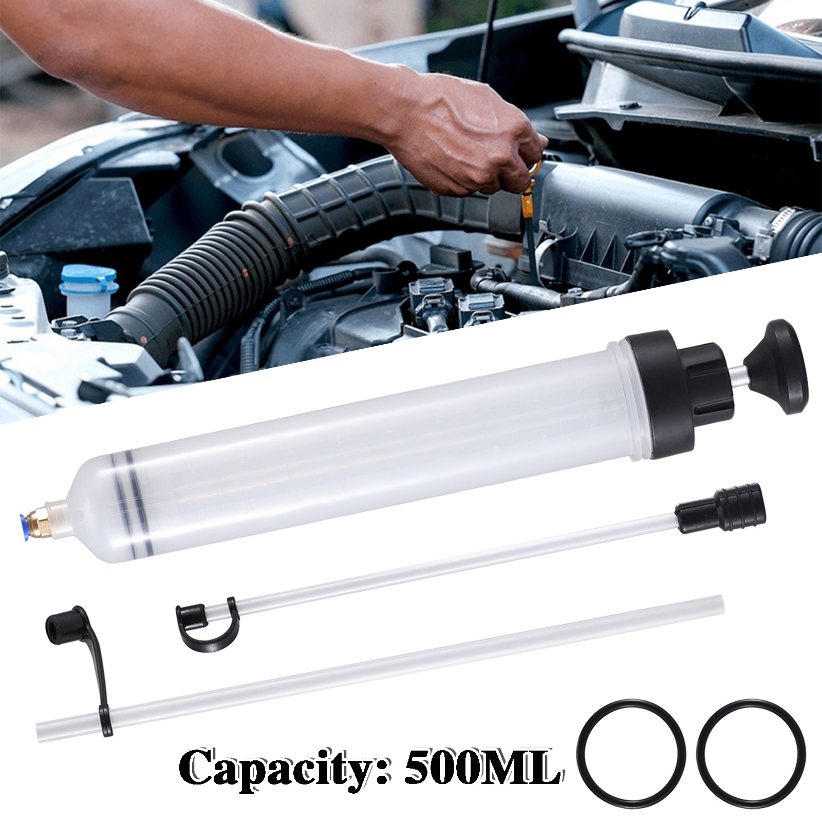500cc Automotive Oil Fluid Extractor Filling Syringe Liquid Transfer Pump