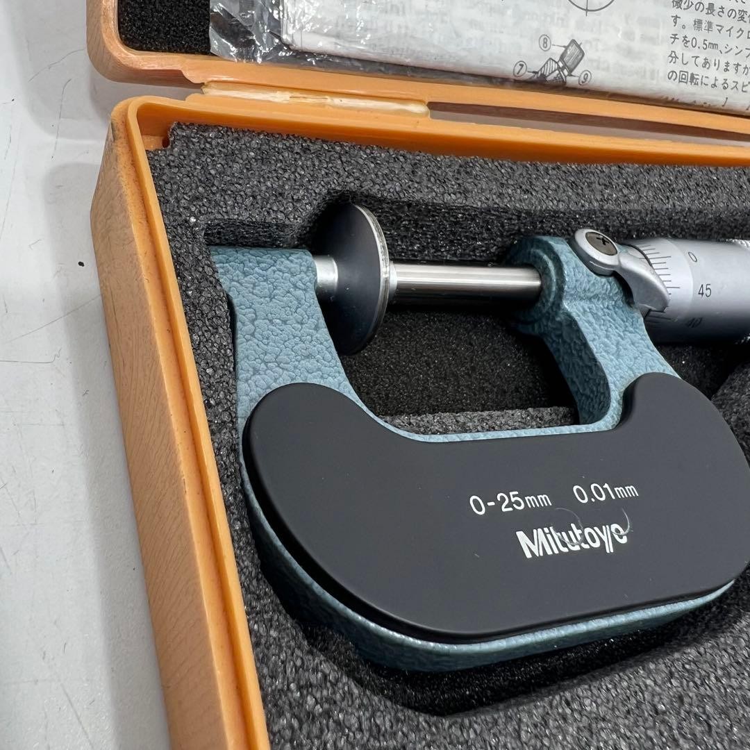 Mitutoyo Disc Micrometer 0-25 mm 0.01 mm with Storage Case Analog Precision Tool