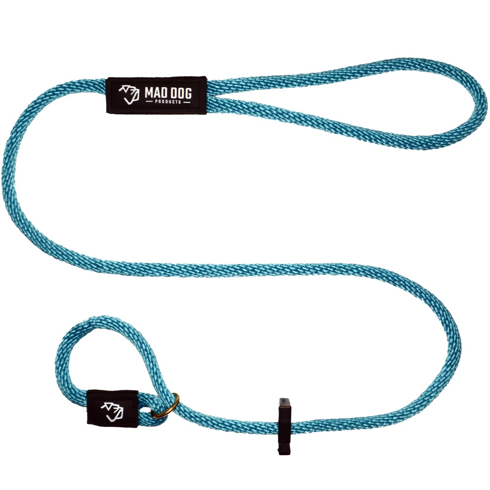 Mad Dog Products English Slip Dog Leash 3/8” x 10’ Aqua Signature Rope