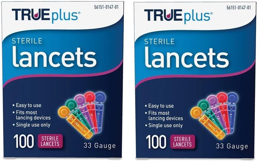 New Two Boxes Trueplus Sterile Lancets 33 Gauge 200 Count True plus