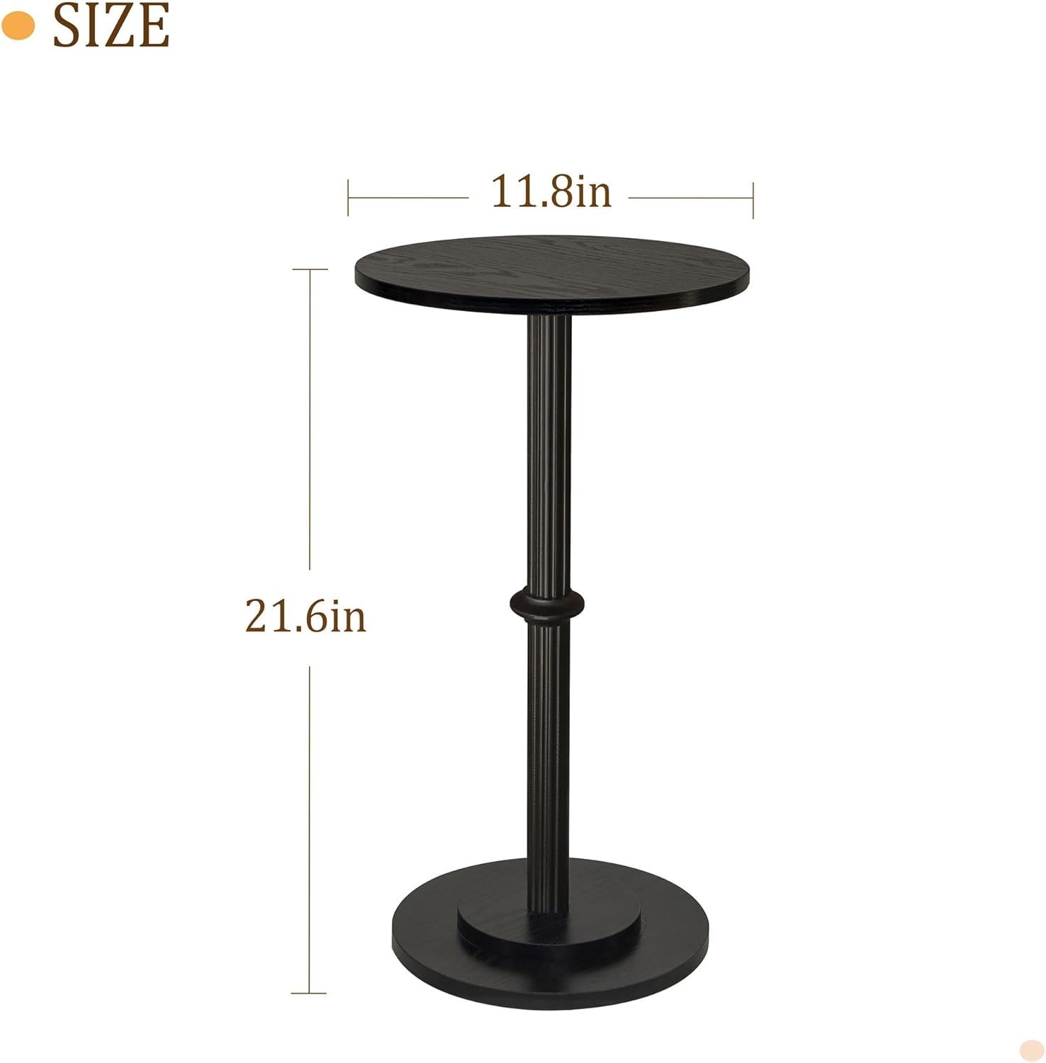 Small Side Table Small Spaces Modern Round End Table W/ Fluted Wood Drink Table