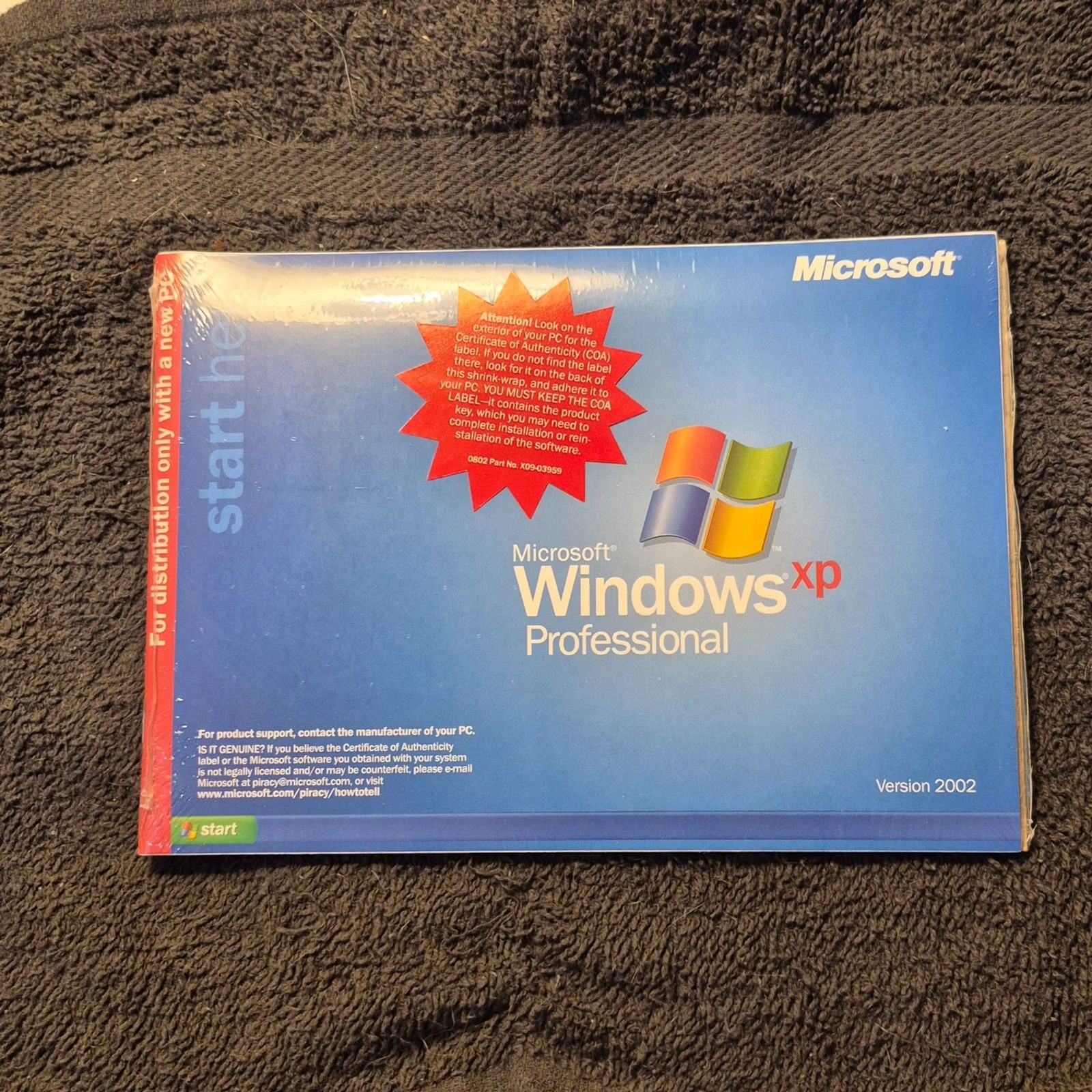 VTG New Microsoft Windows XP Professional Version 2002 SP1a CD Sealed - NO COA