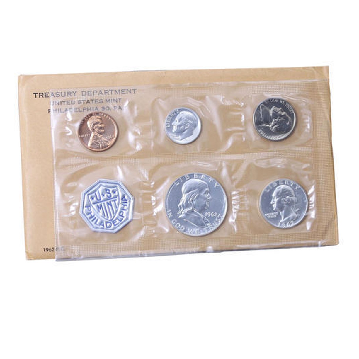 1962 Proof set Original Envelope 90% Silver US Mint (OGP) - 5 Coins