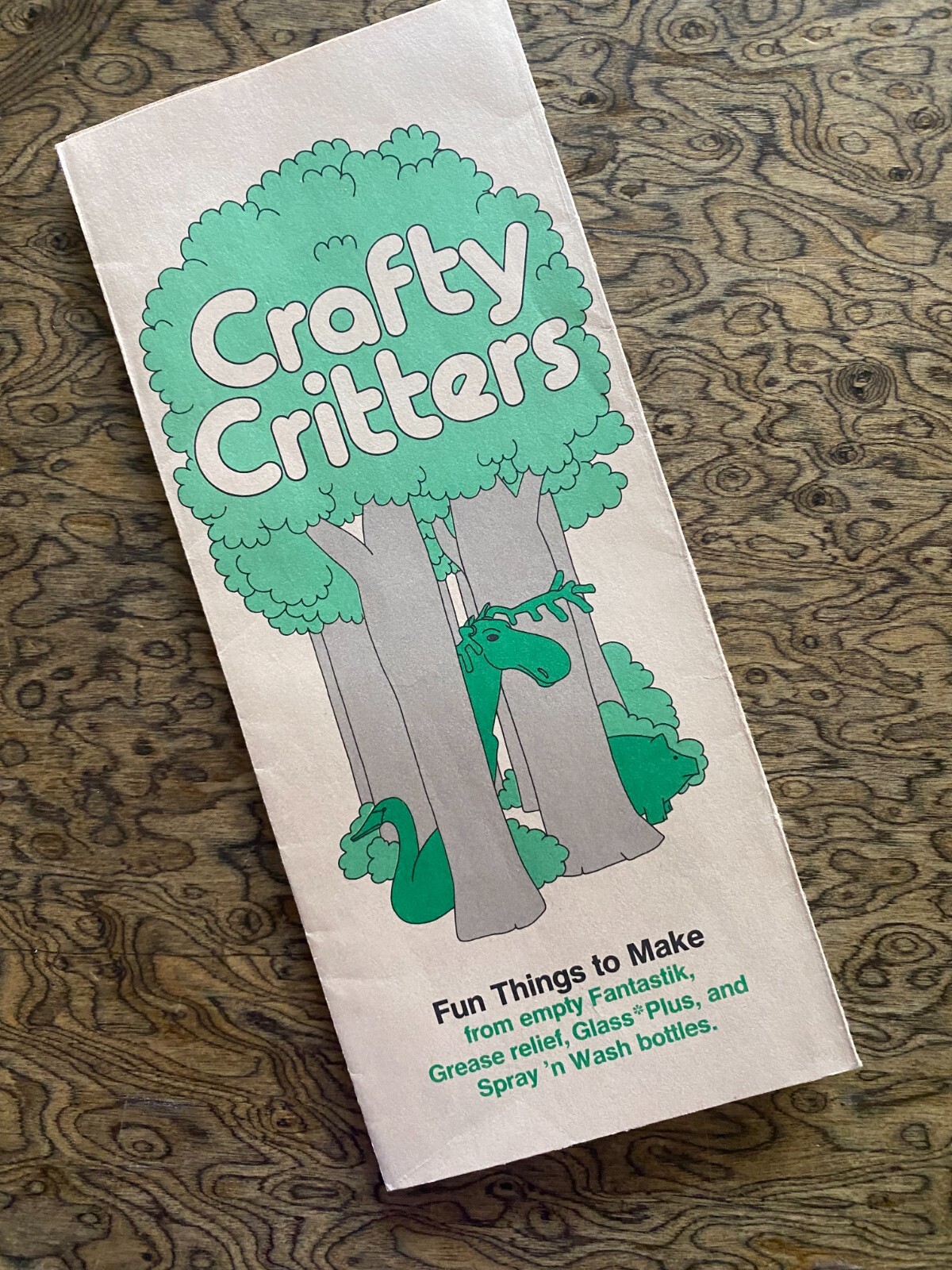 Crafty Critters Crafts Empty Plastic Bottles Foldout Brochure 1978