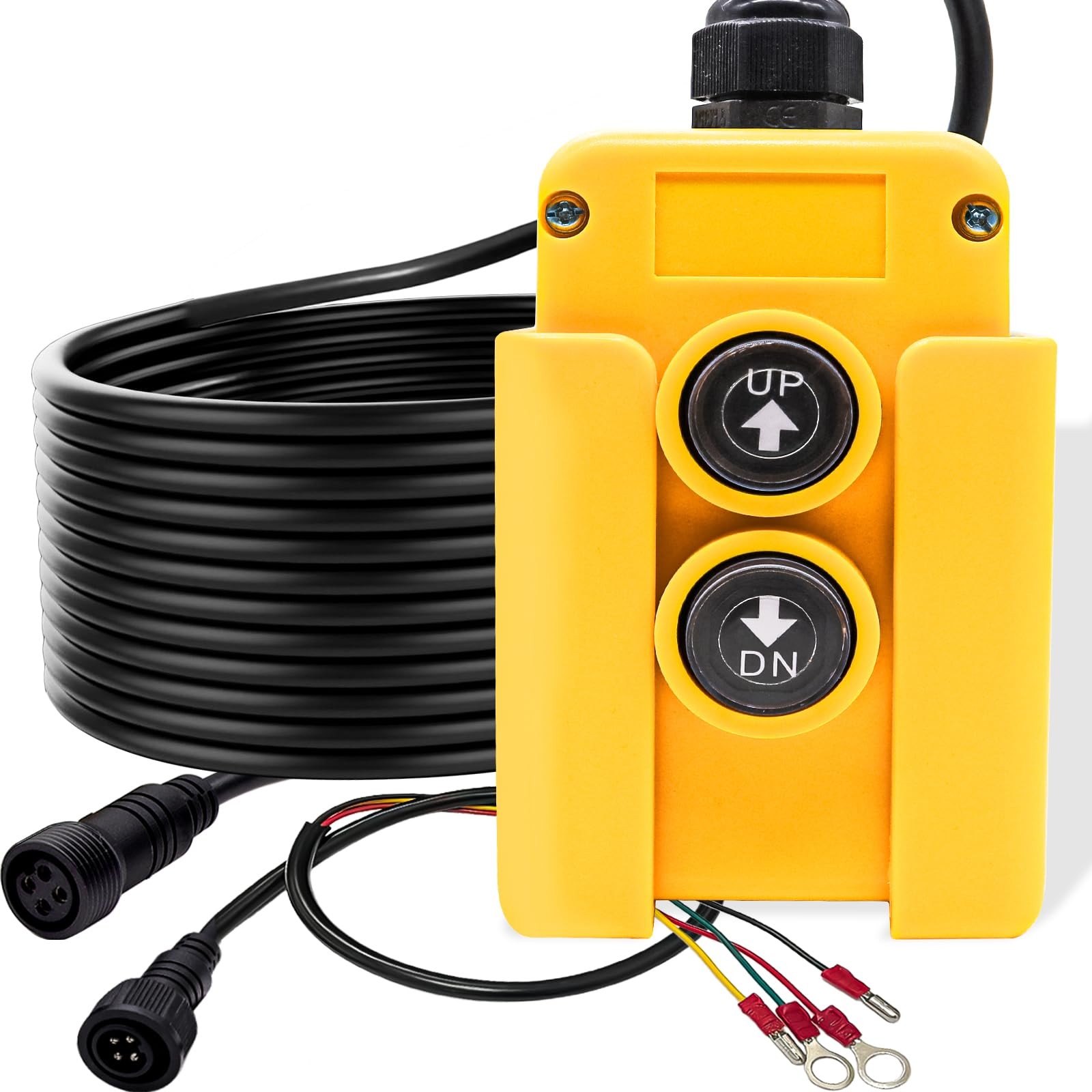 mxuteuk 4 Wire Dump Trailer Remote Control Switch 12V DC Up G018-4W, Yellow